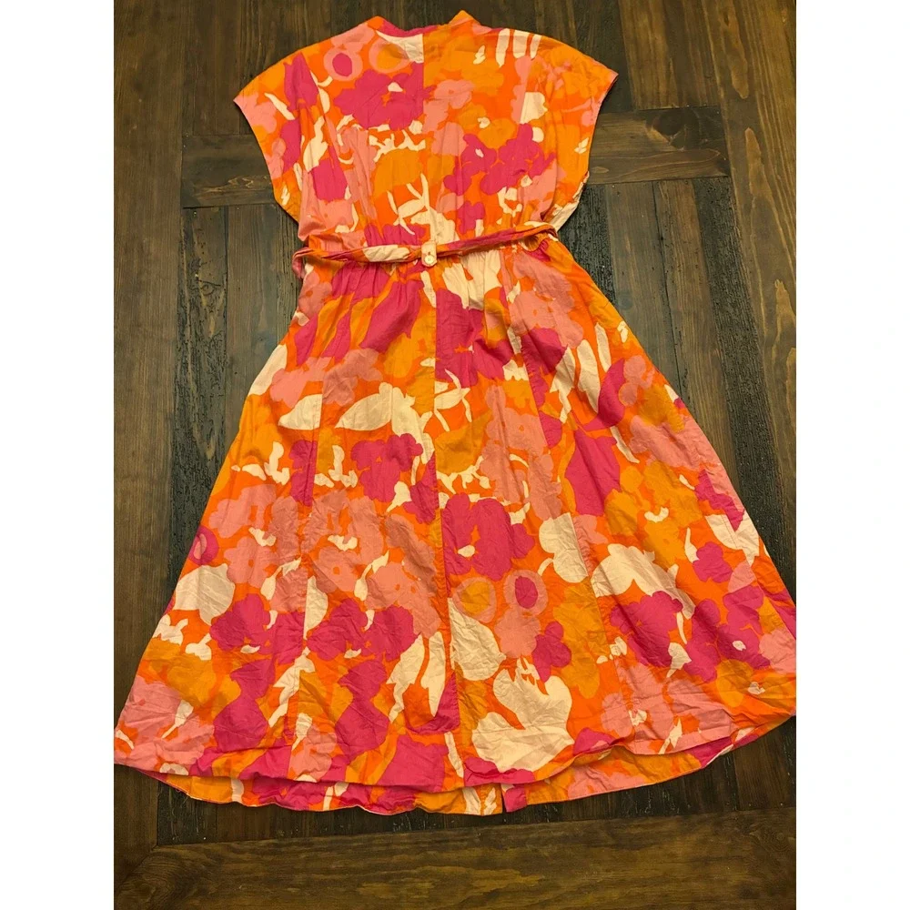 Free Assembly Pink Belted Midi Shirt dress, size large - Picture 4 of 4